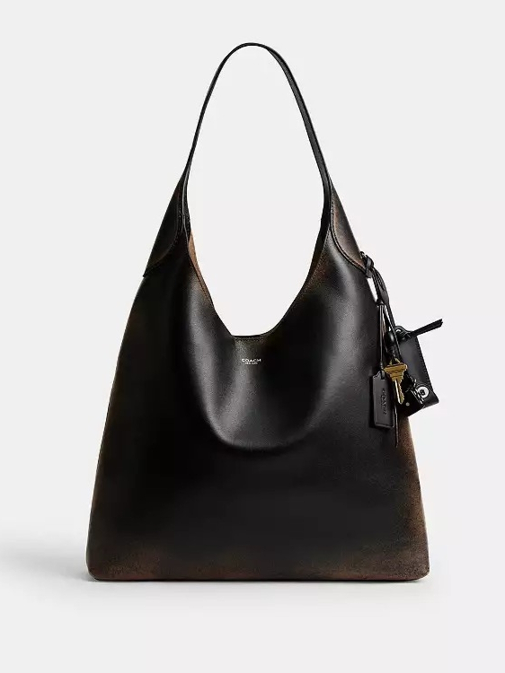 Coach Brooklyn 39 Loved Leather Shoulder Hobo Bag With Charms